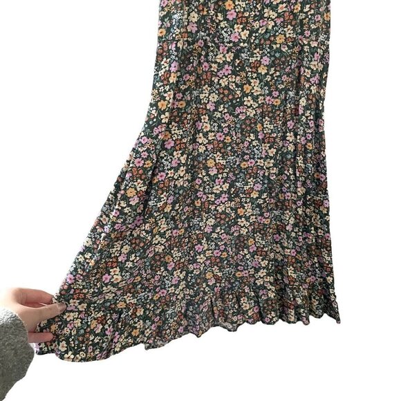 Old Navy floral green summer sundress spaghetti straps princess neckline - Picture 3 of 6